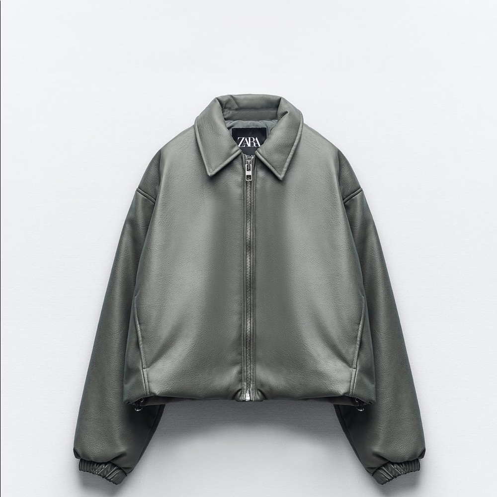 ZARA LEATHER JACKET BOMBER